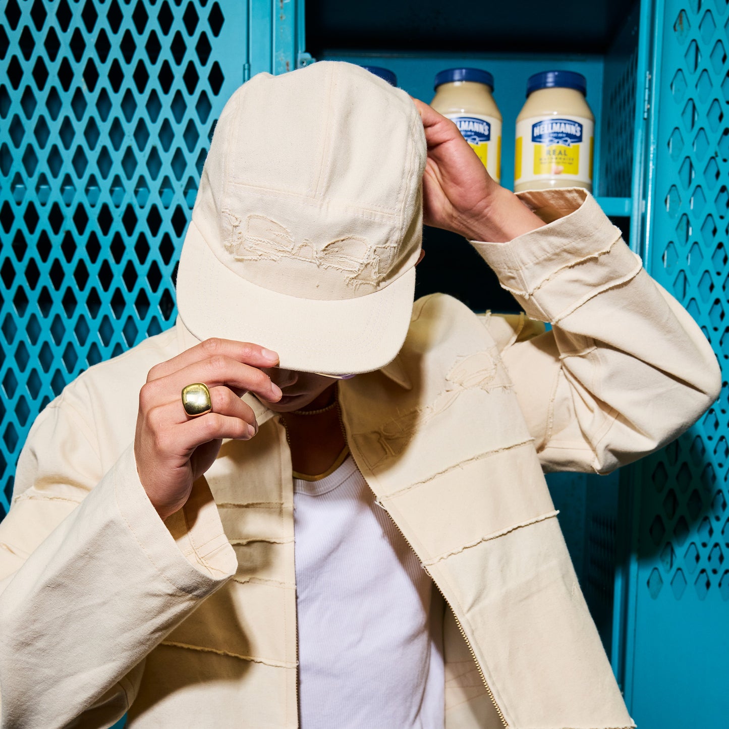 the cream cut hat